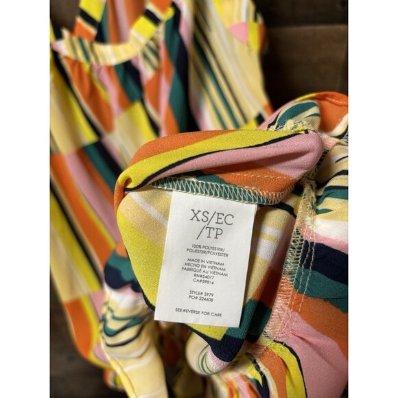 Cabi Skip Halter Strappy Geo Print Sleeveless Top Blouse 5979 Size XS Colorful - Picture 4 of 4